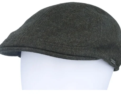 Online Wigéns Pub Cap Olive Melange Flat Cap -