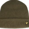 Cuff Beanies-Lyle & Scott Racked Rib Beanie Olive Cuff -