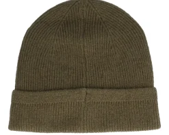 Cuff Beanies-Lyle & Scott Racked Rib Beanie Olive Cuff -