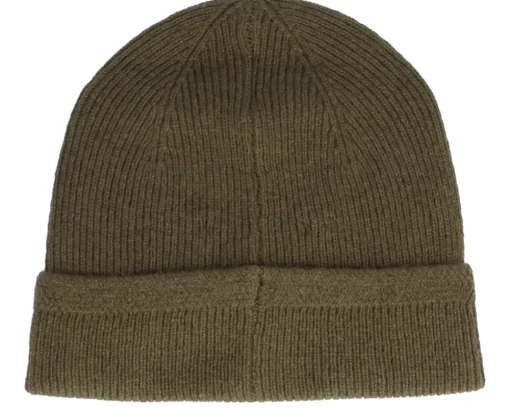 Cuff Beanies-Lyle & Scott Racked Rib Beanie Olive Cuff -