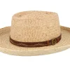 Sale Stetson Raffia Beige Gambler Straw Hat -