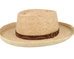 Sale Stetson Raffia Beige Gambler Straw Hat -