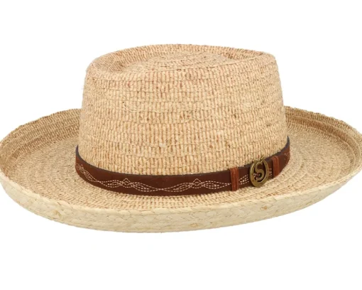 Sale Stetson Raffia Beige Gambler Straw Hat -