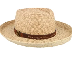 Sale Stetson Raffia Beige Gambler Straw Hat -