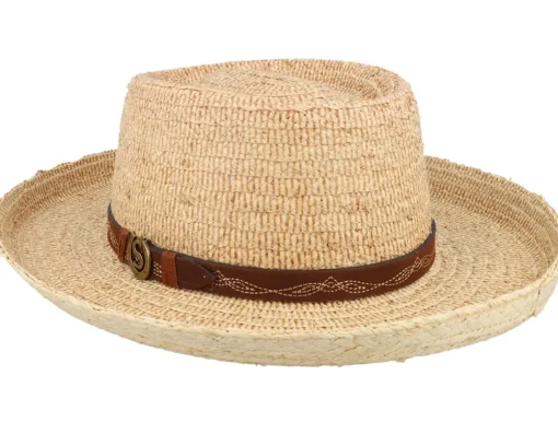 Sale Stetson Raffia Beige Gambler Straw Hat -