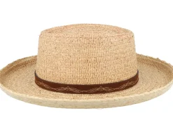 Sale Stetson Raffia Beige Gambler Straw Hat -