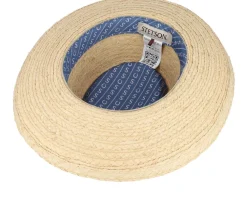 Sale Stetson Raffia Beige Gambler Straw Hat -