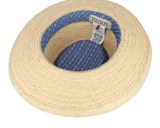Sale Stetson Raffia Beige Gambler Straw Hat -