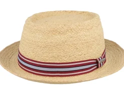 Pork Pie Hats-Stetson Raffia Beige Pork Pie -