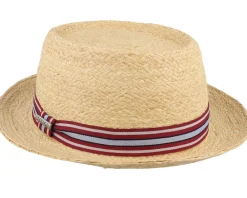 Pork Pie Hats-Stetson Raffia Beige Pork Pie -
