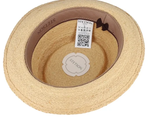 Pork Pie Hats-Stetson Raffia Beige Pork Pie -