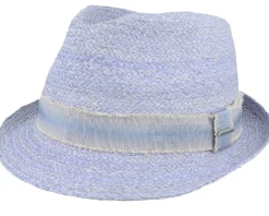 Hot Stetson Raffia Blue Trilby Straw Hat -