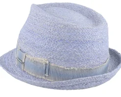 Hot Stetson Raffia Blue Trilby Straw Hat -