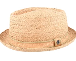 Hot Jaxon & James Raffia Diamond Crown Straw Pork Pie -