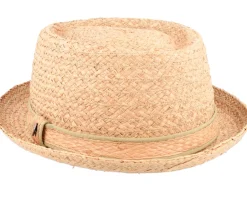 Hot Jaxon & James Raffia Diamond Crown Straw Pork Pie -