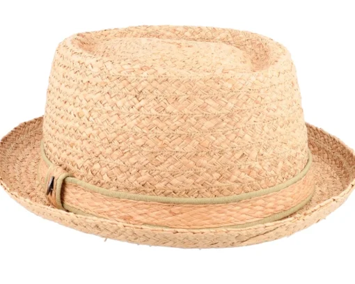 Hot Jaxon & James Raffia Diamond Crown Straw Pork Pie -