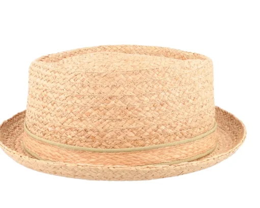 Hot Jaxon & James Raffia Diamond Crown Straw Pork Pie -
