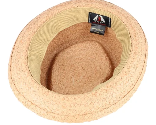 Hot Jaxon & James Raffia Diamond Crown Straw Pork Pie -