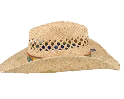 Straw Hat-Stetson Raffia Festival Beige Western Straw Hat -