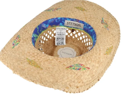 Straw Hat-Stetson Raffia Festival Beige Western Straw Hat -