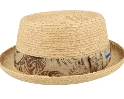 Outlet Stetson Raffia Sustainable Beige Pork Pie -