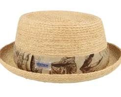 Outlet Stetson Raffia Sustainable Beige Pork Pie -
