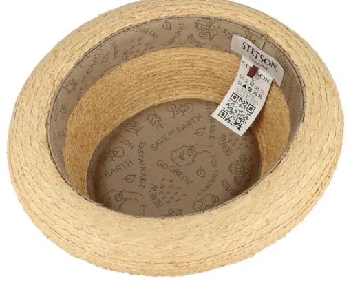 Outlet Stetson Raffia Sustainable Beige Pork Pie -