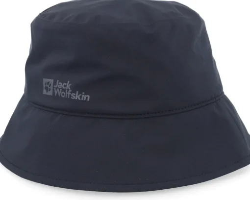 Buckets-Jack Wolfskin Rain Hat Black Bucket -