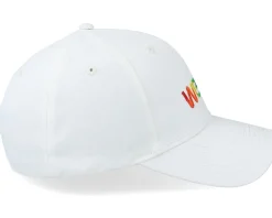 New WeSC Rainbow Embroidered Logo Baseball Hat White Adjustable -