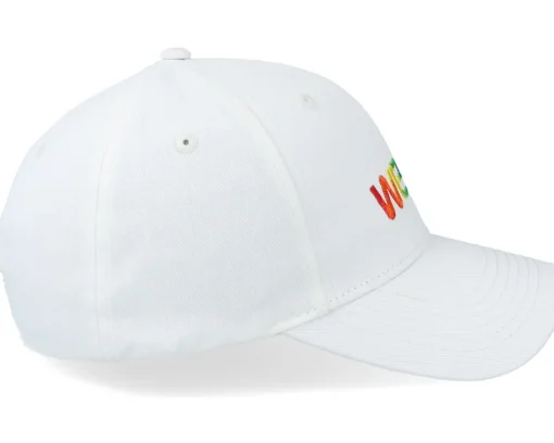 New WeSC Rainbow Embroidered Logo Baseball Hat White Adjustable -