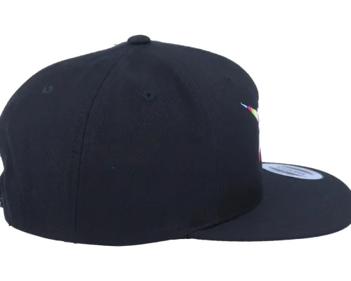 Snapback-Origami Rainbow Paper Unicorn Black Snapback -