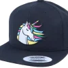 Snapback-Unicorns Rainbow Unicorn Black Snapback -