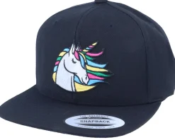 Snapback-Unicorns Rainbow Unicorn Black Snapback -