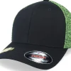 Flexfit | Blanks-Flexfit Recycled Mesh Melange Black/Neon Yellow Trucker -