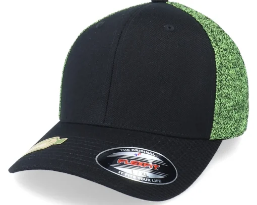 Flexfit | Blanks-Flexfit Recycled Mesh Melange Black/Neon Yellow Trucker -