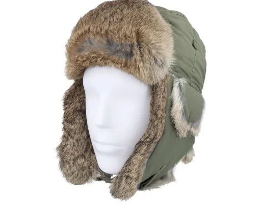 Trapper-MJM Hats Recycled Taslan Army/Hare Trapper -