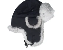 Trapper-MJM Hats Recycled Taslan Black/Grey Melange Trapper -