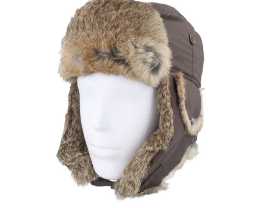 Hot MJM Hats Recycled Taslan Brown/Hare Trapper -