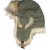 Trapper-MJM Hats Recycled Taslan/Faux Fur Army/Natural Trapper - Green