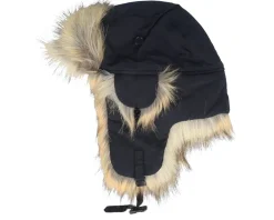 Trapper-MJM Hats Recycled Taslan/Faux Fur /Natural Trapper - Black