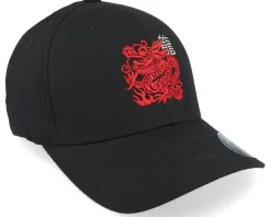 Fashion Iconic Red Chinese Dragon Logo Black Flexfit -