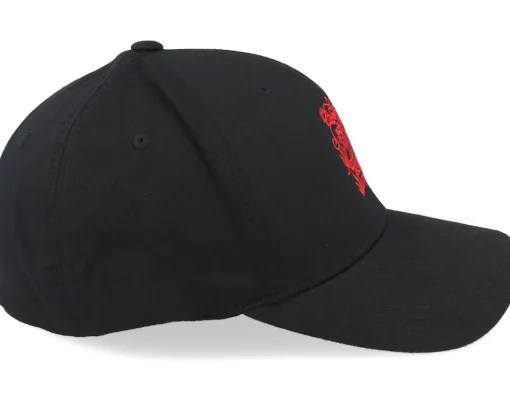 Fashion Iconic Red Chinese Dragon Logo Black Flexfit -