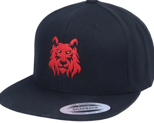 Snapback-Iconic Red Lion Logo Black Snapback -