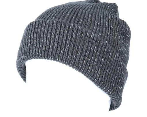 Clearance Beechfield Reflective Graphite Cuff Blank Beanie - Grey