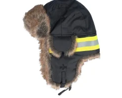 Trapper-MJM Hats Reflex Faux Fur Trapper - Black