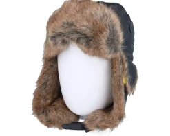 Trapper-MJM Hats Reflex Faux Fur Trapper - Black