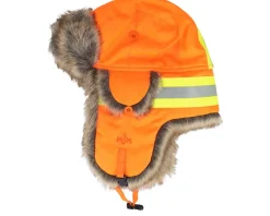 Trapper-MJM Hats Reflex Faux Fur Trapper - Orange
