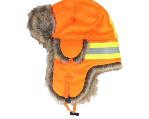Trapper-MJM Hats Reflex Faux Fur Trapper - Orange