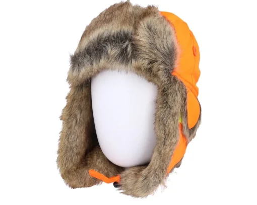Trapper-MJM Hats Reflex Faux Fur Trapper - Orange