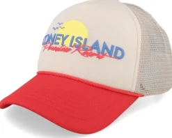 Trucker-Coney Island Picnic Resort Oatmeal/Salsa A-Frame Trucker - Beige